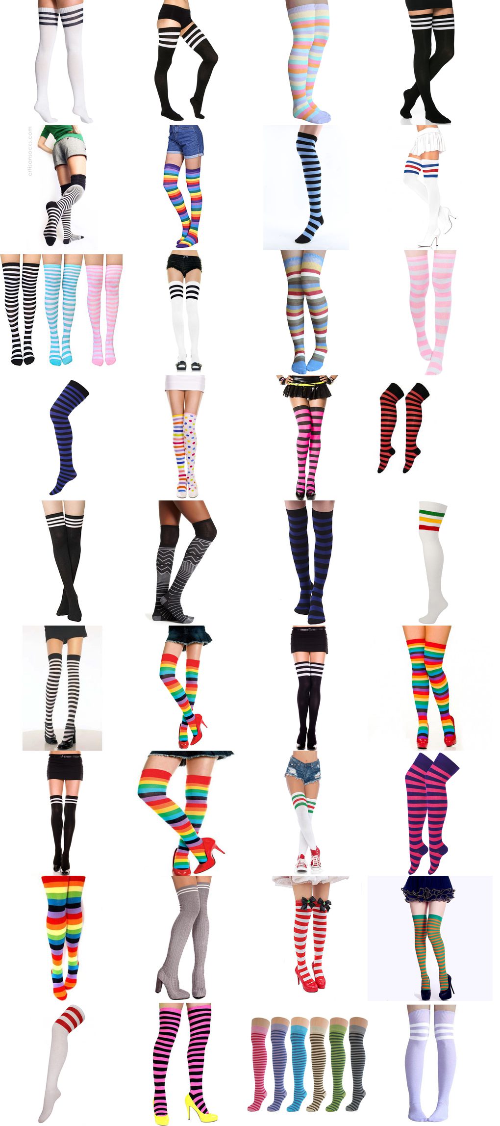thigh high striped socks
